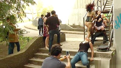 Goth slave fucked in public and in bar | watch  HD hidden cam xxx movie for free