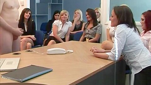 Office filled with eager horny sluts get a cock for the group | watch  HD hidden cam porn movie for free