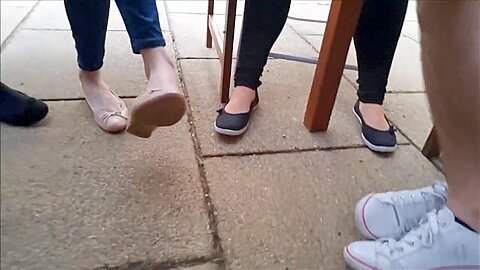 Candid dangling under the table | watch  HD voyeur camera porn video for free