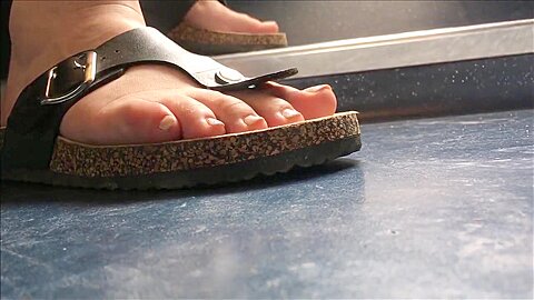 candid feet sandal close up | watch  HD voyeur camera sex video for free