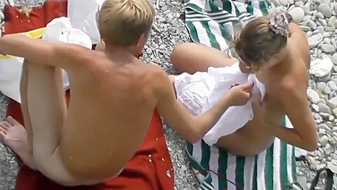 Naked Couple Playing On The Beach | watch  HD spy camera sex movie for free