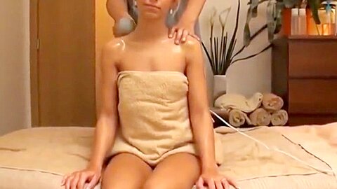blonde married tourist gets oil massage in japanese parlor | watch  HD spy camera porn movie for free