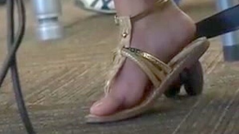 Blonde feet in sandals studying business | watch  HD spy camera xxx movie for free