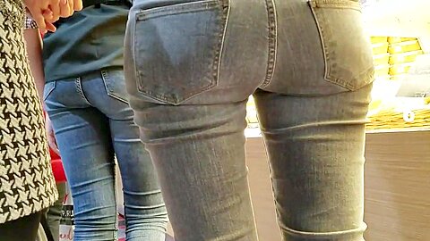 Sexy ass in grey jeans | watch  HD hidden cam porn video for free