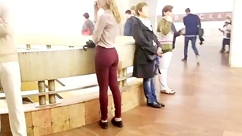 Russian girl ass in red jeans | watch  HD candid cam porn movie for free