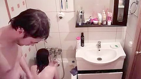 Hidden camera (fake) inside the bathroom | watch  HD spy cam xxx movie for free