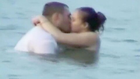 Voyeur (fake) tapes a horny couple having sex in the sea | watch  HD hidden camera xxx movie for free
