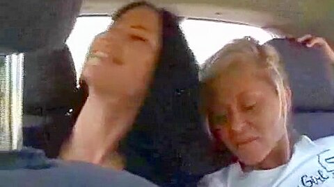 Russian girls tease the boys in front of the car on their way to a holiday resort | watch  HD hidden cam xxx video for free