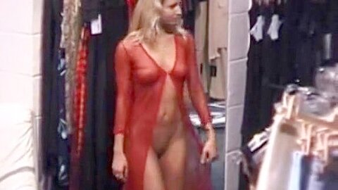 Walking nude in the lingerie shop | watch  HD voyeur cam porn video for free