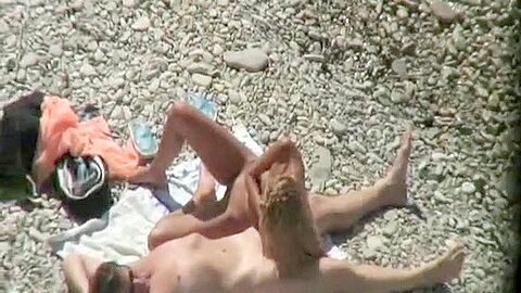 Voyeur (fake) caught couple fucking at the beach | watch  HD candid camera xxx video for free