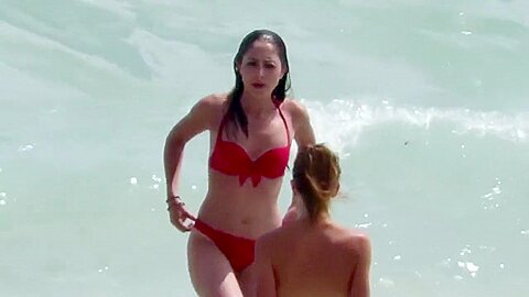 I can't wear a bra because of new tattoo! Beach Voyeur (fake) | watch  HD hidden cam xxx movie for free