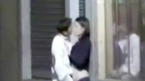 Kissing and fingering his sexy girlfriend on the street | watch  HD spy cam xxx video for free