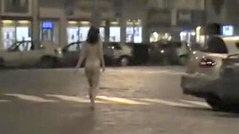 Naked evening stroll through the city streets | watch  HD candid camera porn video for free