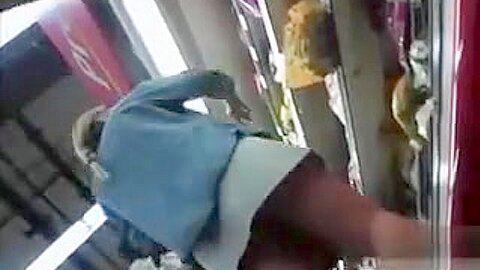 Shopping upskirt (fake) of a fine ass blonde girl | watch  HD spy cam sex movie for free
