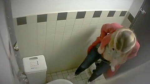Blonde filmed from above when taking a pee | watch  HD spy camera xxx video for free
