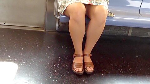 Candid legs and toes on train | watch  HD candid cam porn video for free