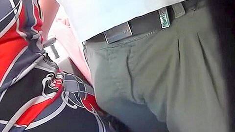 Guy rubs himself on big woman's ass | watch  HD candid camera xxx video for free