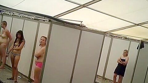 Spy camera in multiple shower cabins | watch  HD hidden cam sex video for free