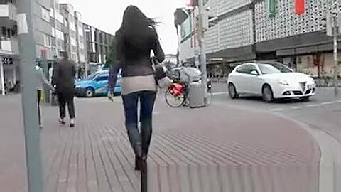 High heel black boots and tight jeans | watch  HD candid camera sex video for free