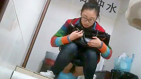Nerdy chinese girl caught taking a leak | watch  HD spy camera porn video for free