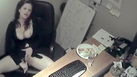Secretary got spied while horny | watch  HD candid camera sex video for free