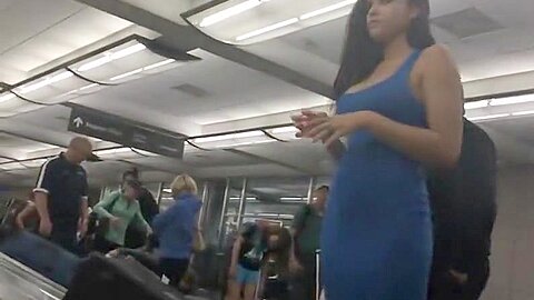 Beauty gets her baggage at airport | watch  HD hidden cam sex movie for free