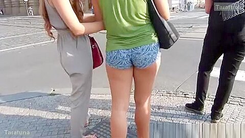Beautiful girl in super sexy shorts | watch  HD spy camera porn movie for free