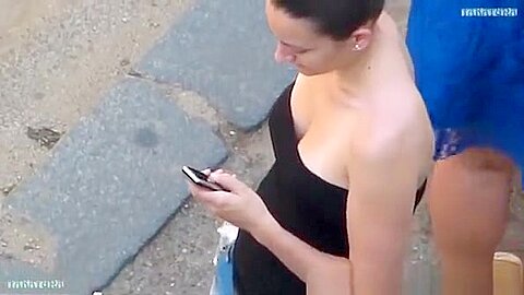 Girl with a nice neckline | watch  HD spy cam porn video for free
