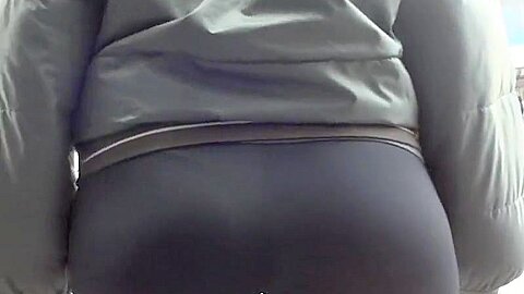 Ass in tights for the voyeur (fake) museum | watch  HD candid cam sex video for free