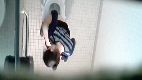 Voyeur catch woman pissing in toilet | watch  HD spy cam sex video for free