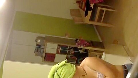 Multitasking girl gets peeped | watch  HD spy cam porn video for free