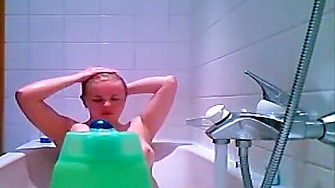 Russian babe caught on bath tub spy | watch  HD spy camera porn video for free