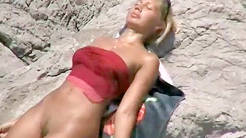 Voyeur (fake) studied her while she stretches | watch  HD candid camera xxx movie for free