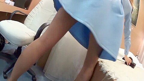 Upskirt (fake) of a girl on the stage | watch  HD spy cam xxx movie for free