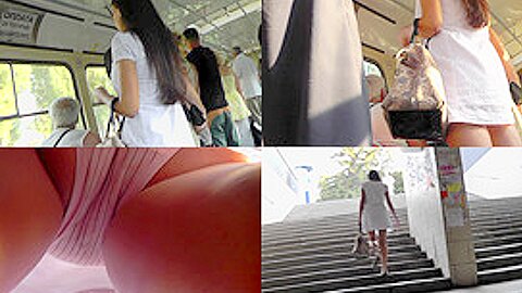 sheer panty upskirt (fake) footage of a hot brunette | watch  HD candid cam sex video for free