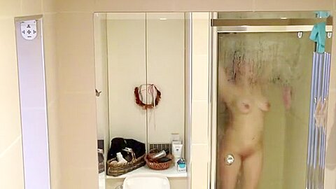 Spy camera strategically installed in bathroom | watch  HD spy camera porn movie for free