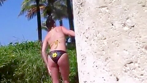 Checking out butts next to a beach | watch  HD candid camera xxx movie for free
