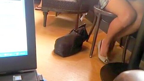 Starbux upskirt (fake) | watch  HD candid cam sex movie for free