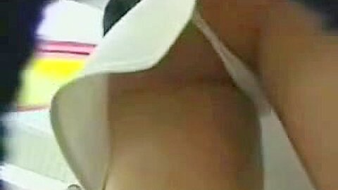Upskirt (fake) - white strings | watch  HD hidden cam xxx video for free