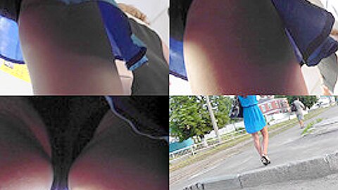 Upskirt (fake) vid of girl in tight skirt, wearing a g-string | watch  HD spy camera porn video for free