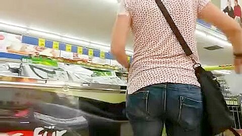 Nice milf ass in Jeans !!! | watch  HD spy camera porn video for free
