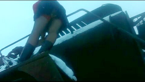 Girl in black stockings with a red tops on a steam train 2 | watch  HD candid camera porn movie for free