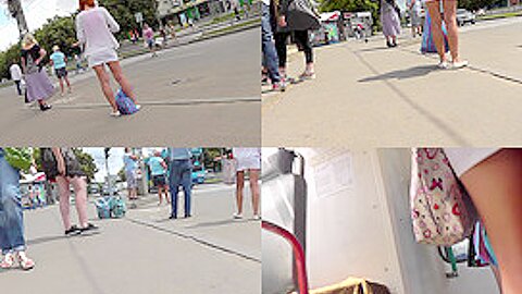 Sexy mini skirt on bubble ass in accidental upskirt (fake) | watch  HD spy camera sex video for free