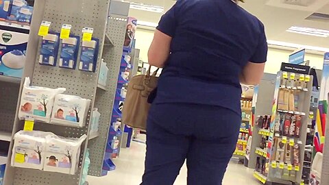 Dark blue scrubs booty | watch  HD spy cam porn video for free
