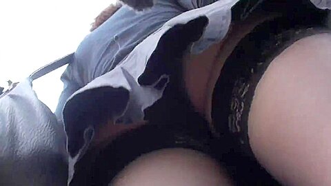 Upskirt (fake) Black Panties And Stockings | watch  HD hidden cam sex movie for free