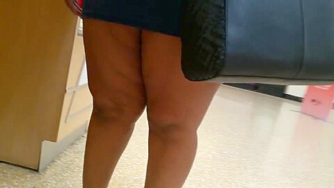 BBW thighs in mini skirt | watch  HD candid camera porn video for free