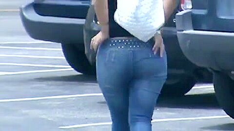 Thick Latina in jeans | watch  HD candid cam porn video for free