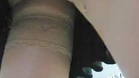 Stockings upskirt (fake) in market 2 | watch  HD voyeur cam porn movie for free