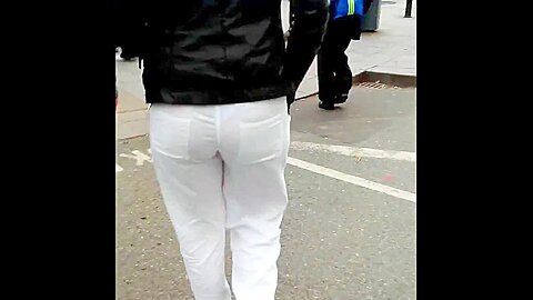 Ass voyeur (fake) 21 - Blue thong see through white pants | watch  HD spy camera porn movie for free