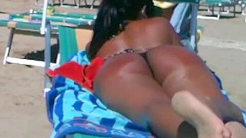 Perfect round latin ass on the beach | watch  HD spy cam xxx movie for free
